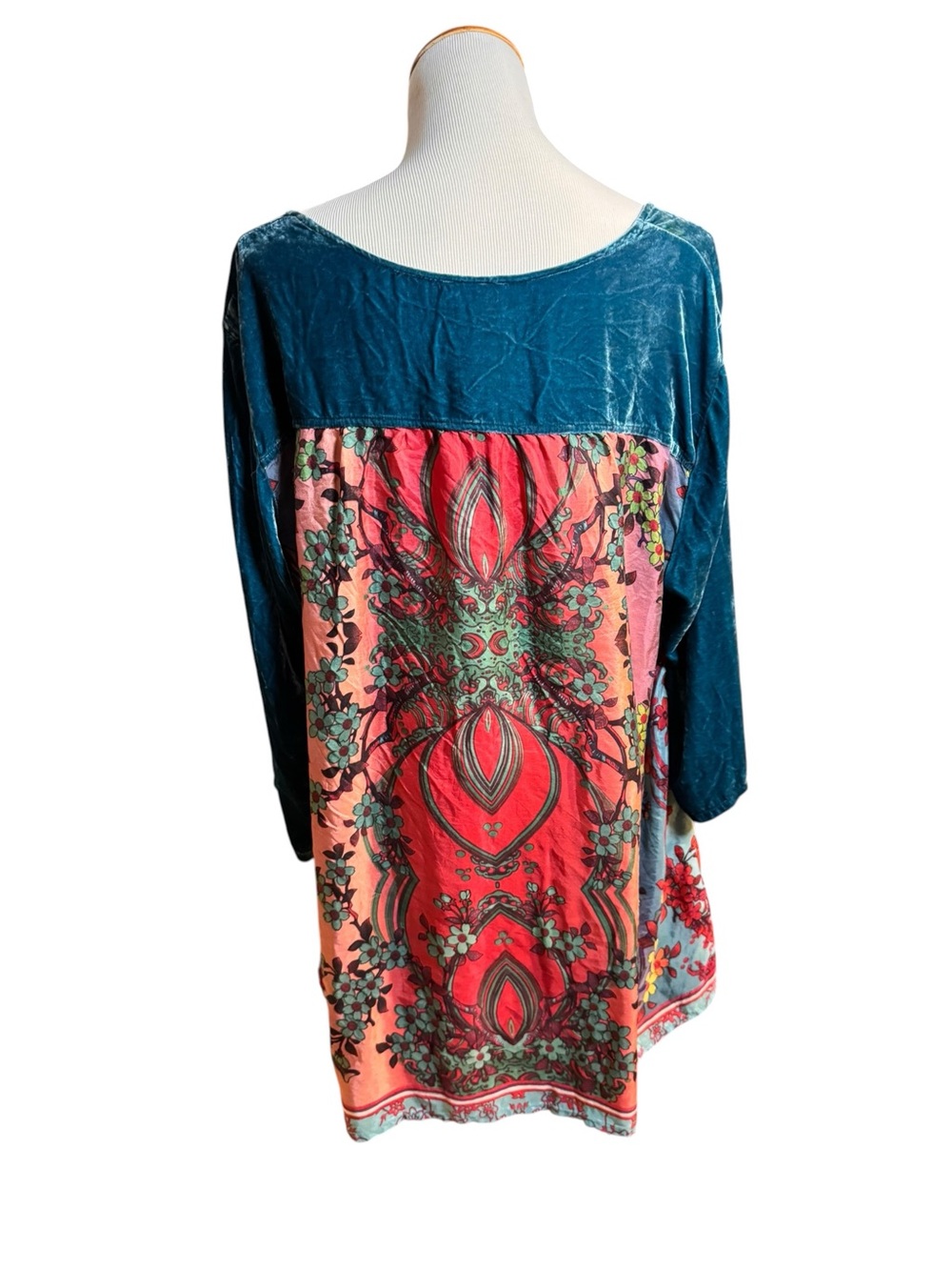 Johnny Was "Lucia" Velvet Trim Mix Tunic - Picture 3 of 6